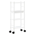 4 Tier White Trolley with Basket | Dara