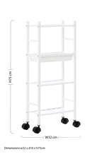 4 Tier White Trolley with Basket | Dara