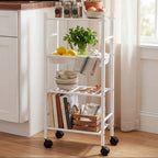 4 Tier White Trolley with Basket | Dara