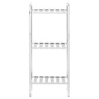 3 Tier Chrome Shelf Unit with Slatted Sides | Dara