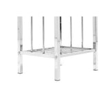 3 Tier Chrome Shelf Unit with Slatted Sides | Dara