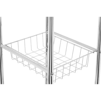 5 Tier Chrome Shelf Unit with Basket | Dara