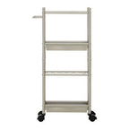 4 Tier Brush Nickel Trolley with 2 Baskets | Dara