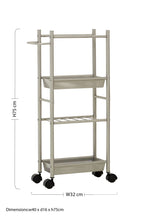 4 Tier Brush Nickel Trolley with 2 Baskets | Dara