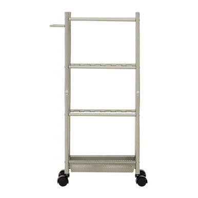 4 Tier Silver Metal Trolley with Basket | Dara