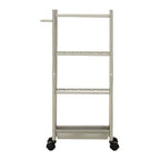 4 Tier Silver Metal Trolley with Basket | Dara