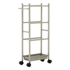 4 Tier Silver Metal Trolley with Basket | Dara
