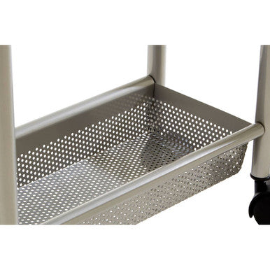 4 Tier Silver Metal Trolley with Basket | Dara