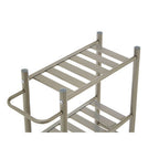 4 Tier Silver Metal Trolley with Basket | Dara