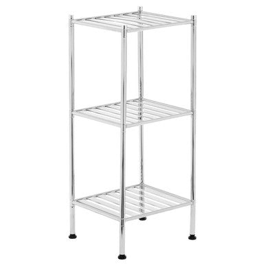 3 Tier Chrome Shelf Unit with Rubber Feet | Micah