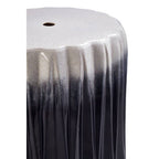 Ombre Blue and White Ceramic Side Table and Stool with Fluted Texture | Azul