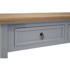 Natural Wooden Top and Grey Wooden Frame Console Table with 2 Drawers and Metal Ring Handles | Henley
