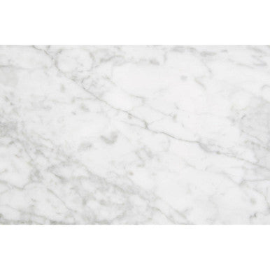 White and Grey Veining Marble Top Coffee Table with Black Carved Wooden Legs | Henley