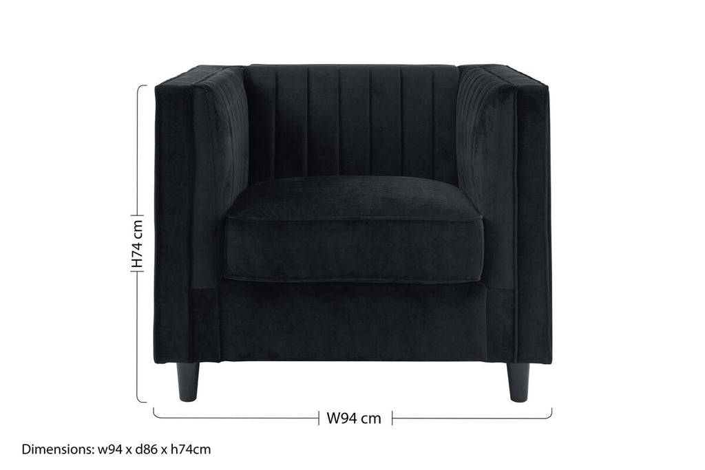 Black Velvet Chair | Farah