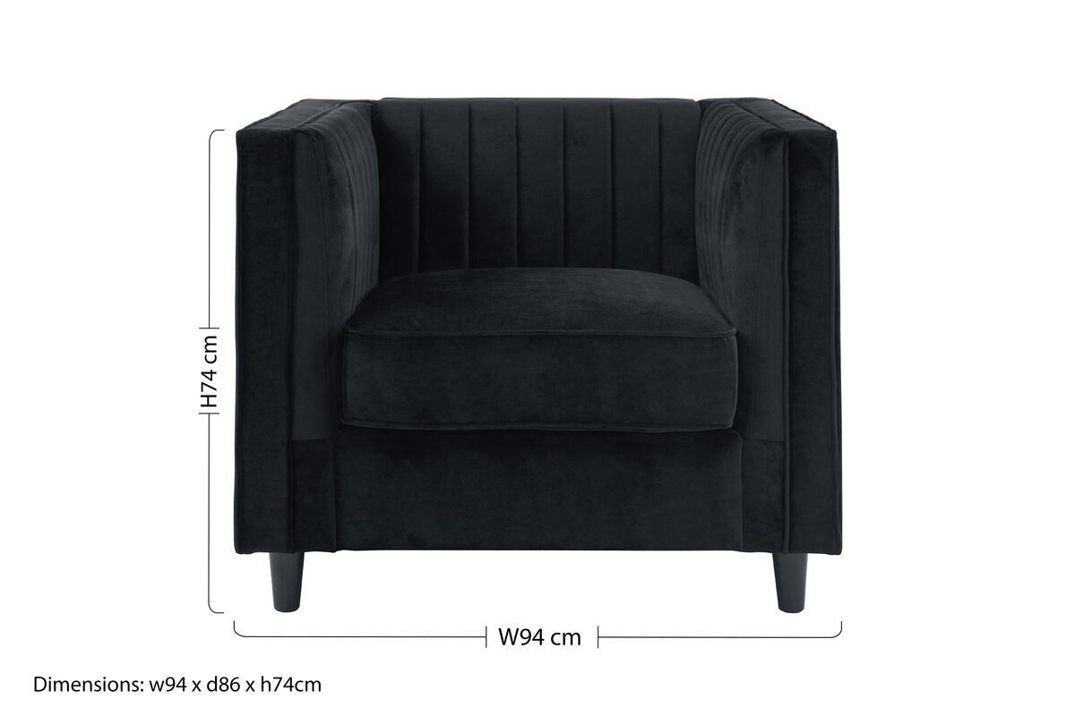 Black Velvet Chair | Farah