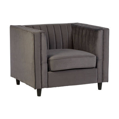 Grey Velvet Chair | Farah
