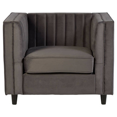 Grey Velvet Chair | Farah