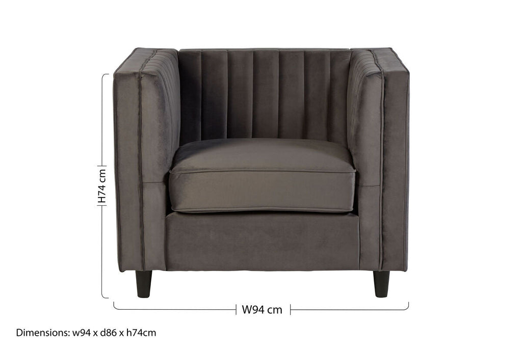 Grey Velvet Chair | Farah