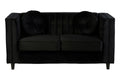 2 Seater Black Velvet Sofa | Farah