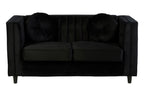 2 Seater Black Velvet Sofa | Farah