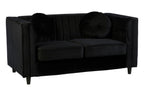 2 Seater Black Velvet Sofa | Farah
