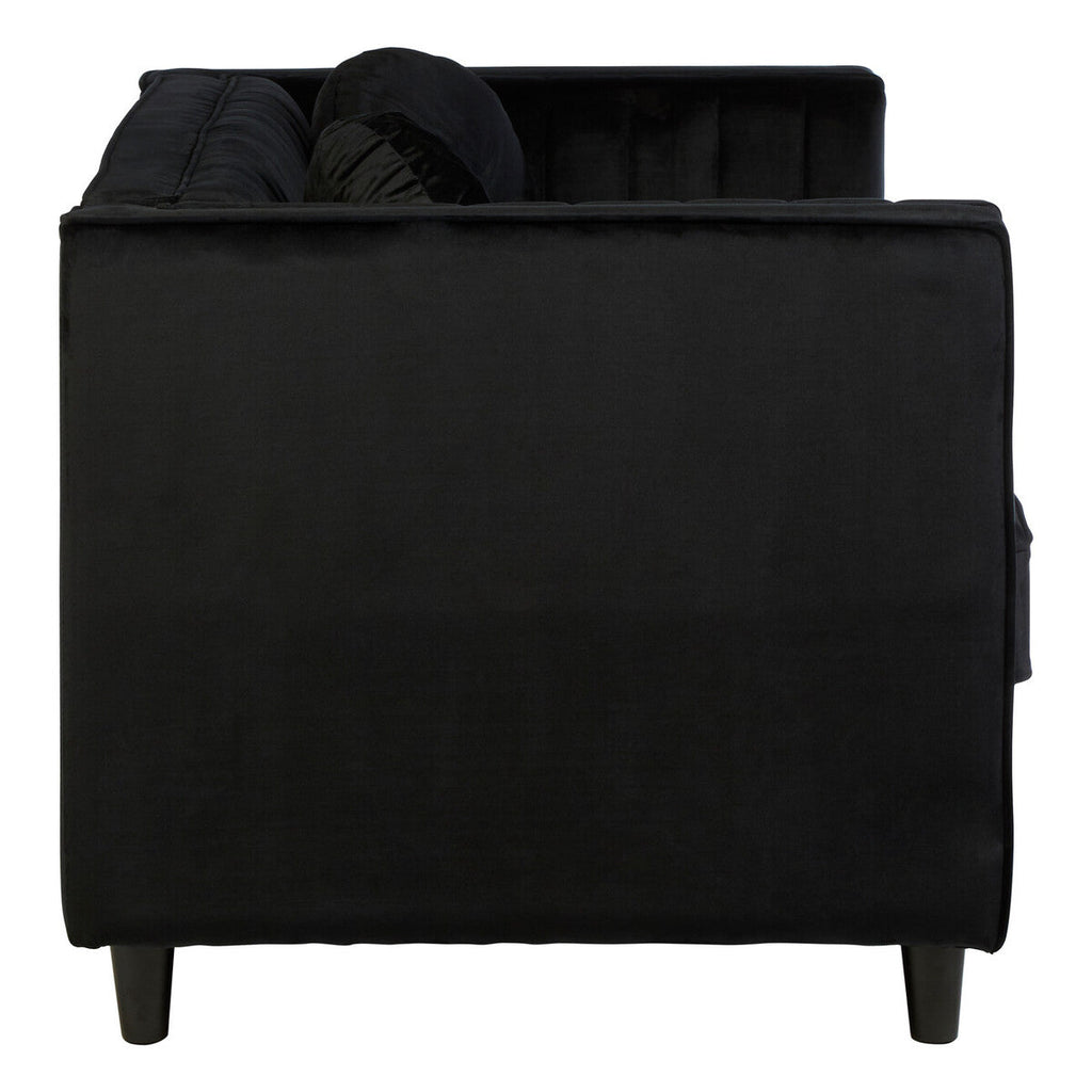 2 Seater Black Velvet Sofa | Farah