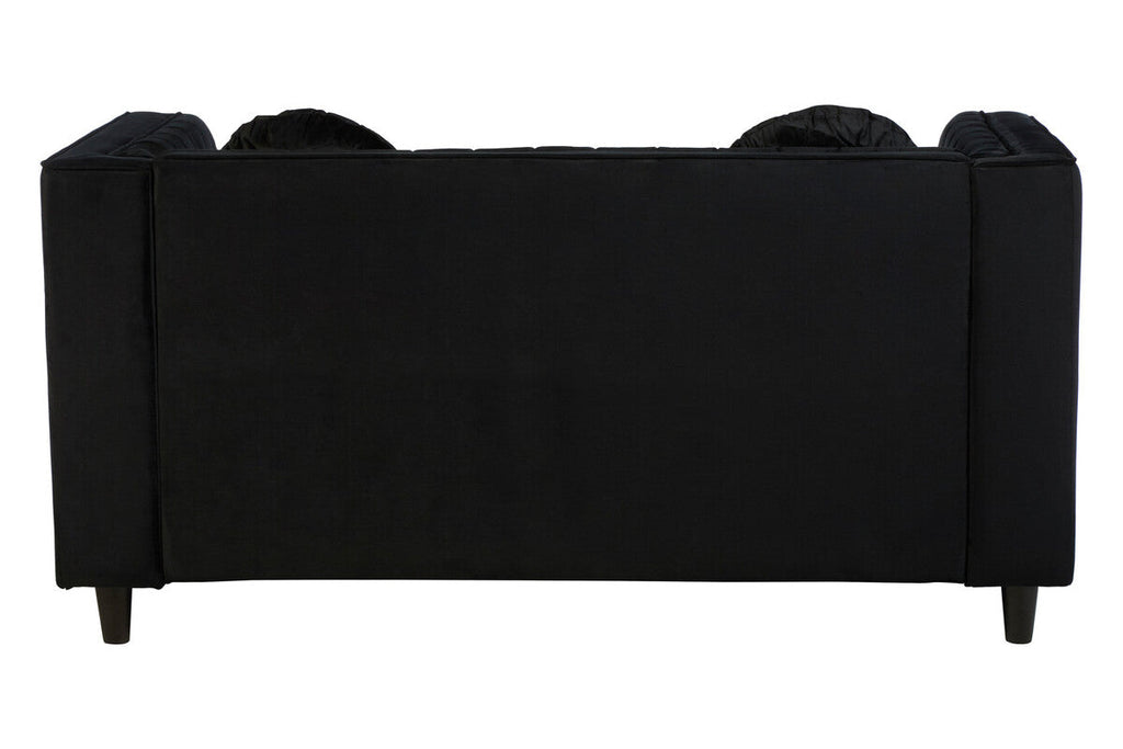 2 Seater Black Velvet Sofa | Farah