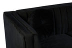 2 Seater Black Velvet Sofa | Farah