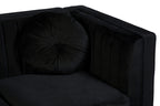 2 Seater Black Velvet Sofa | Farah