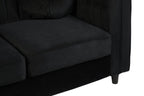 2 Seater Black Velvet Sofa | Farah