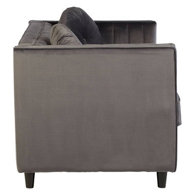 2 Seater Grey Velvet Sofa, Farah