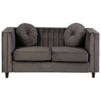 2 Seater Grey Velvet Sofa, Farah