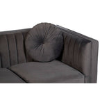 2 Seater Grey Velvet Sofa, Farah