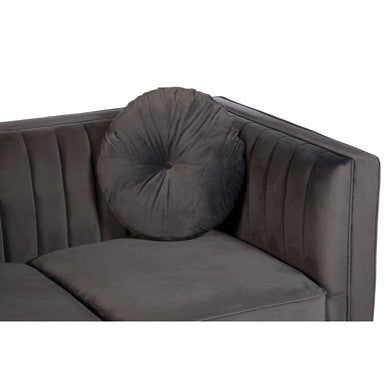 2 Seater Grey Velvet Sofa, Farah