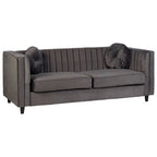 3 Seater Grey Velvet Sofa | Farah