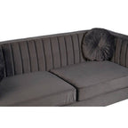 3 Seater Grey Velvet Sofa | Farah