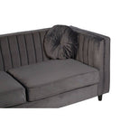 3 Seater Grey Velvet Sofa | Farah