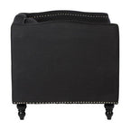 Black Fabric Chair with Stud Detail | Feya