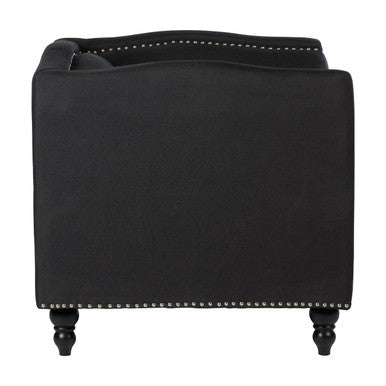 Black Fabric Chair with Stud Detail | Feya
