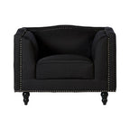 Black Fabric Chair with Stud Detail | Feya