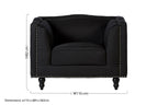 Black Fabric Chair with Stud Detail | Feya