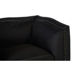 Black Fabric Chair with Stud Detail | Feya