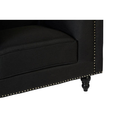 Black Fabric Chair with Stud Detail | Feya