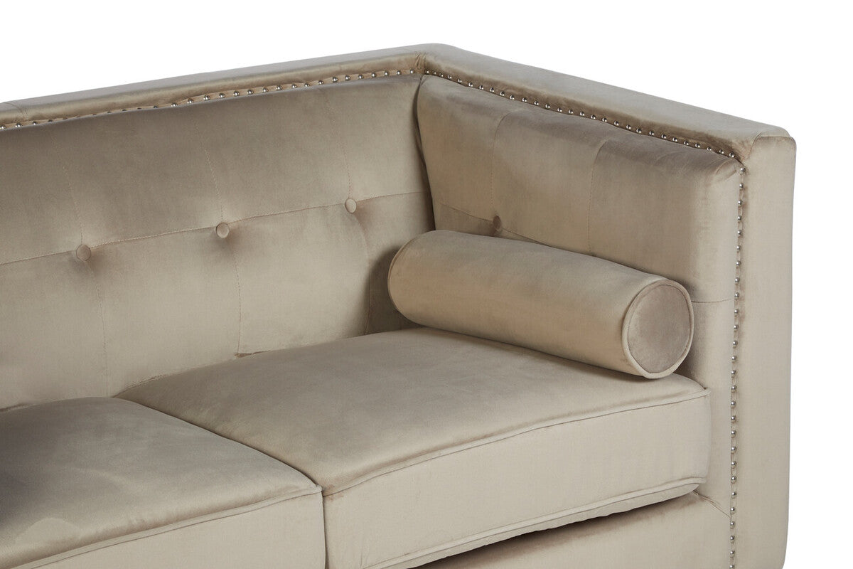 2 Seater Mink Velvet Sofa, Felisa