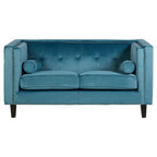 2 Seater Teal Blue Velvet Sofa | Felisa