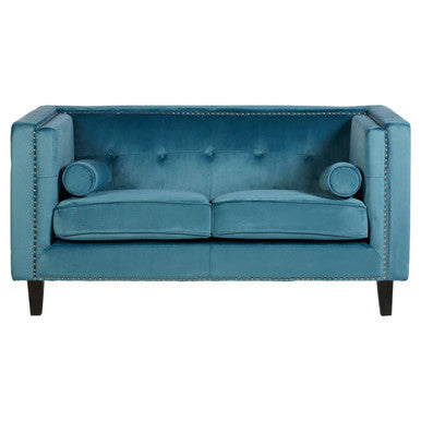 2 Seater Teal Blue Velvet Sofa | Felisa