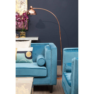 2 Seater Teal Blue Velvet Sofa | Felisa