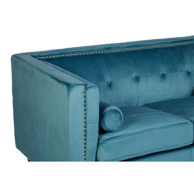 2 Seater Teal Blue Velvet Sofa | Felisa