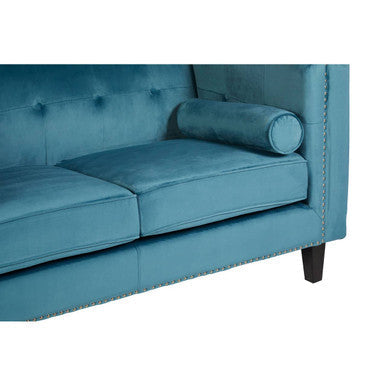2 Seater Teal Blue Velvet Sofa | Felisa