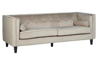 3 Seater Mink Velvet Sofa | Felisa